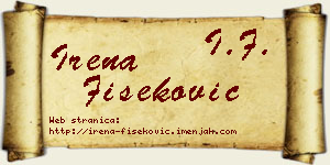 Irena Fišeković vizit kartica